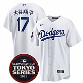 Men's Los Angeles Dodgers #17 Shohei Ohtani White 2025 World Tour Tokyo Series Home Stitched Jerseys Dzhi,baseball caps,new era cap wholesale,wholesale hats